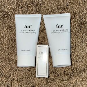 Fur Silk Scrub and Shave Cream sample Set x3 bnib sealed.